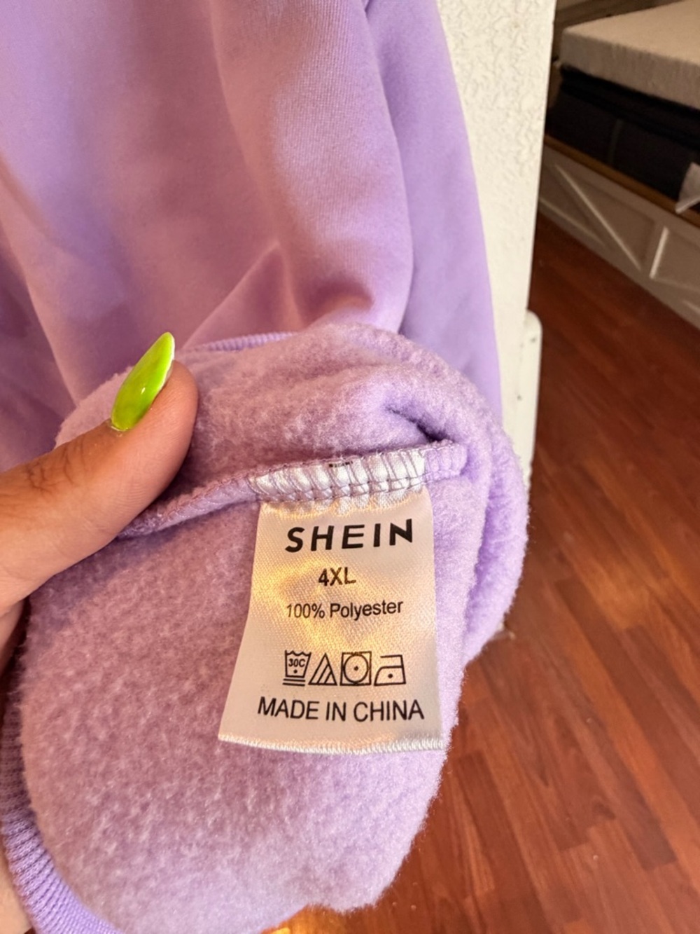 SHEIN Lavender Fleece-Lined Hoodie - Lilac Purple - Picture 9 of 10